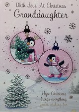 GRANDDAUGHTER CHRISTMAS CARD CUTE 7”x5” FREE P&P