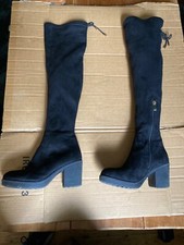 Women's Thigh High Over The Knee Boots Mid Block Heel Long Sexy Suede Boot Sz 3