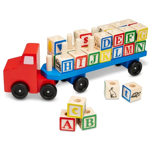 Alphabet blocks wooden truck - wooden,