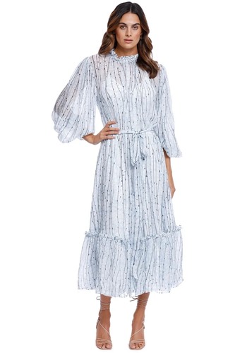 Leo lin azul silk pleated - leo,