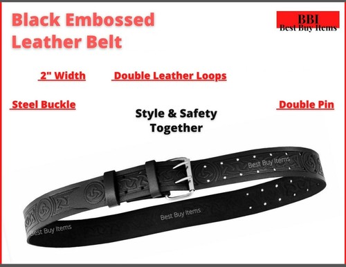 Mens black embossed utility - black,
