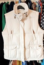Toggi Ladies Ivory Feather & Down Quilted Padded Sleeveless Gilet -Size 12