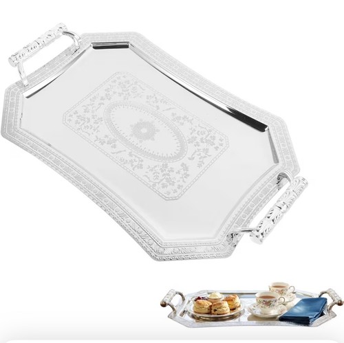 Cabilock silver serving tray - silver,