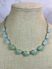 Stella and Dot Statement Necklace Aqua Green Somervell Crystal Chain Collar