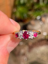 Vintage 18ct Gold Ruby Diamond