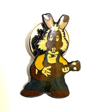 Vintage Magic Roundabout Dylan Rabbit with Guitar Enamel Lapel Pin Badge Used