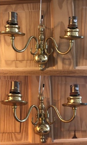 Pair vintage brass - brass, wall