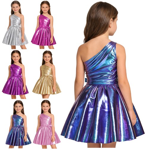 Kids girls sparkly metallic - uk,