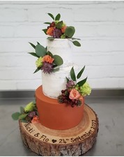 Personalised rustic log cake