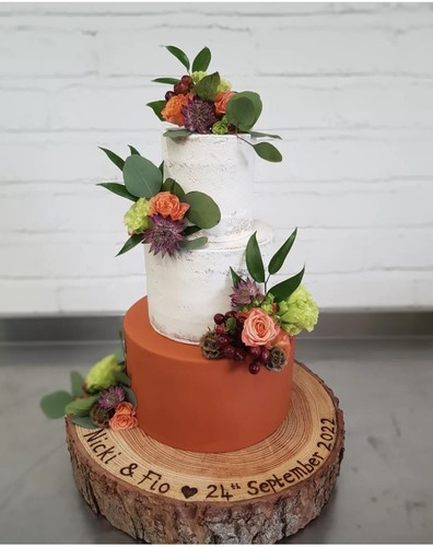 Personalised rustic log cake
