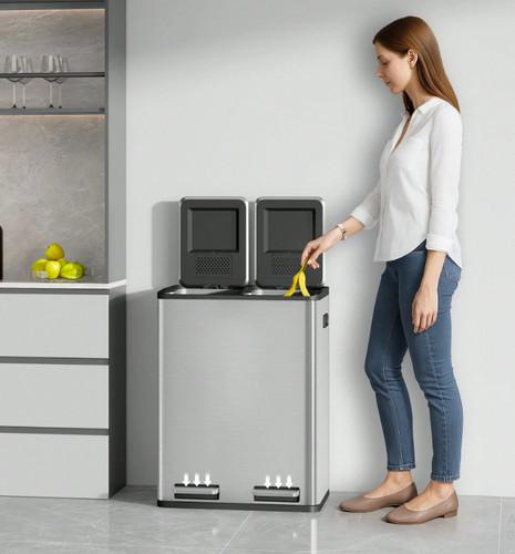 30l dual kitchen bin - x,