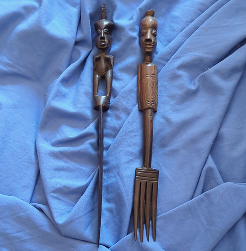 Carved wooden tribal - wooden, figure