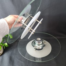 Pair Of Glass Space Age Ceiling Lights Frosted Chrome Pendant Lampshade