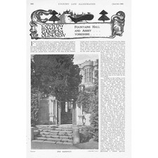 FOUNTAINS HALL & ABBEY Yorkshire 5x Antique Prints 1900