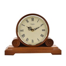 Widdop Walnut Wooden Scroll Design Mantel Clock Traditional Homeware Accessory