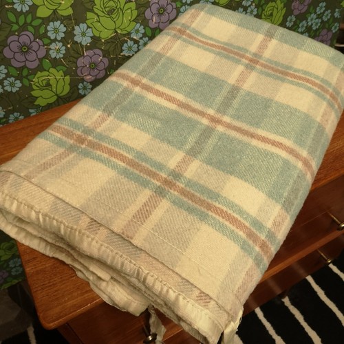 Vintage blue brown checked - brown,