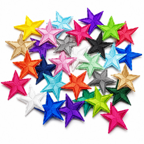 Star iron on patches - iron,