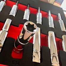 Britool Tools IN FOAM 12Pce DEEP E Socket TORX STAR Socket Set E4-E20 3/8 Drive