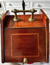 Antique Victorian / Edwardian Wooden & Brass Coal Scuttle