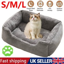 Cat Dog Bed Cat Bed Soft Washable Puppy Cushion Warm Pet Basket S M L UK.