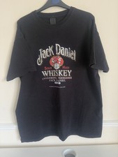 Men’s Jack Daniels T-Shirt Whiskey Graphic Print Short Sleeve Black Size XL