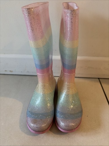 Rainbow girls wellies - girls, 12