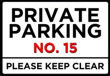 Personalised PRIVATE PARKING