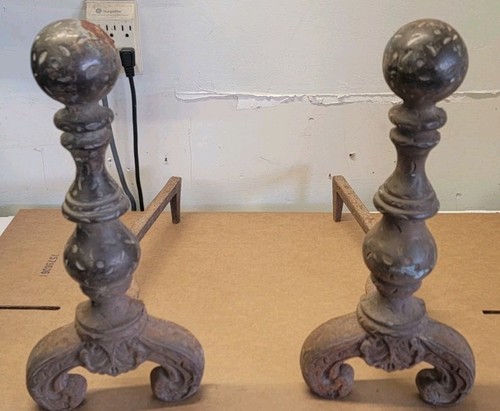 Pair antique andirons - pair, of
