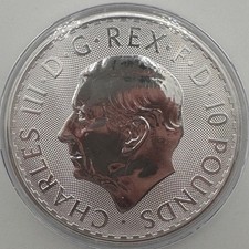 10oz 999 Fine Silver Britannia Bullion Coin 2024, Royal Mint CGT Free