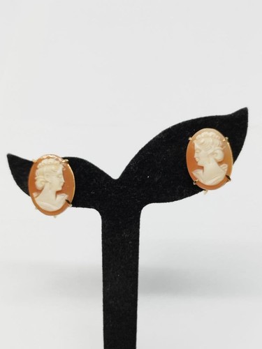 Vintage cameo earrings - cameo,