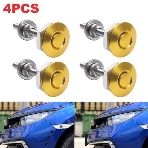 4pcs gold push button hood - push,