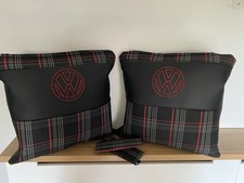 Vw Camper Van Gti Tartan Cushions X2  T4 T5 T6 Free Seatbelt Covers