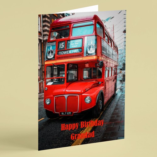Vintage red london bus grandad - vintage,