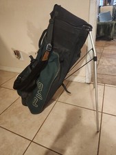 Ping Hoofer Golf Stand Bag 4 Way Green & Black Canvas With Dual Straps