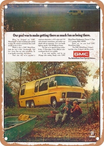 Metal sign 1974 gmc motor - -,