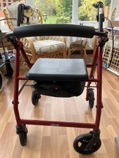 4 Wheel Walker In Excellent Condition, Braked With Seat And Storage