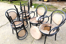 Dinette 6 dining chairs made by Thonet for restoration black standard/captain 