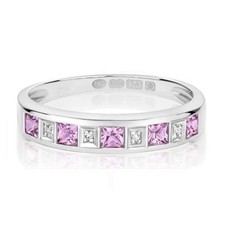 9ct White Gold Pink Sapphire