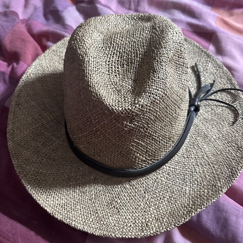 Debenhams straw fedora hat - straw,
