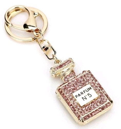 Perfume bottle keyring - bottle,