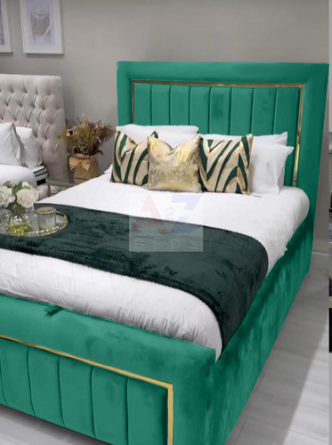 Plush velvet hilton panel bed - panel,