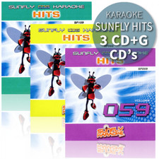 Sunfly Karaoke Hits Triple CDG Set CD+G Discs 46 Chart Hit Tracks Decades Vol 9