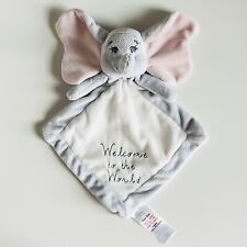 Disney Dumbo White & Grey Elephant Baby Comforter Blankie Welcome To The World