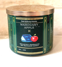 Bath & Body Works Mahogany Apple Candle 3-Wick Large 14.5 OZ NEW