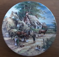 Wedgwood "Making The Hayrick" Collectors Plate  / Chris Howells In Wooden Holder