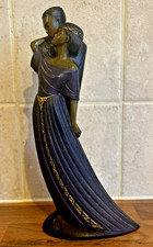 Art Deco Style Lovers  Figurine Mahogany Princess Parastone Enseco Signed Piece