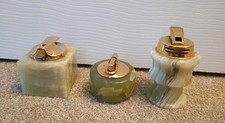 Vintage Onyx Marble Table Gas Lighters X 3 Job Lot 1960s 70s Ronson, Agnus