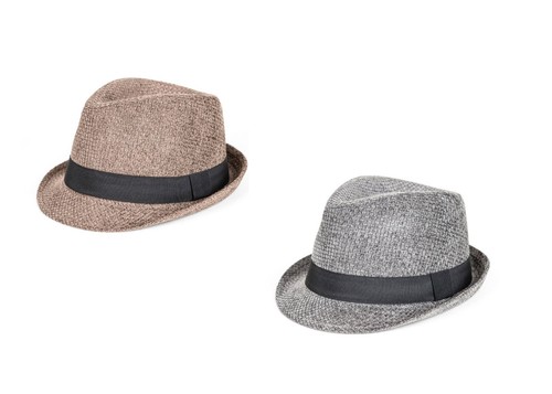 Trilby hat mens - brown, grey