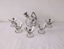 Art Deco Glass Decanter Set Czech Bohemian Glass 
