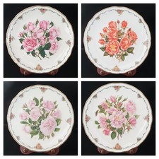 4 Royal Albert Plates Queen Mother's Favourite Roses Complete Set. Certs & Boxed